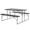 Gardenised Gray Woodgrain Outdoor Foldable Picnic Table